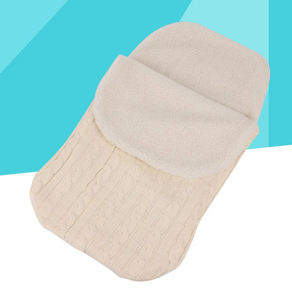 

Knitting Warm Baby Blanket For Infant Stroller Knitting Sleeping Bag Travel Outdoor Use Baby Sleeping Bag