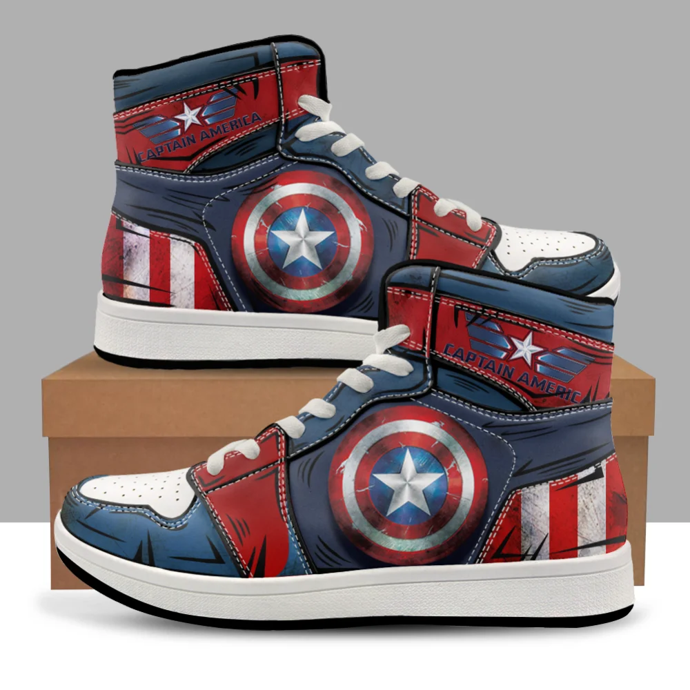 Shoes 3D Print Sneakers Anime Cartoon Teen Outdoor High Top Basketball Sports Casual Men's Shoes Captain America shoes