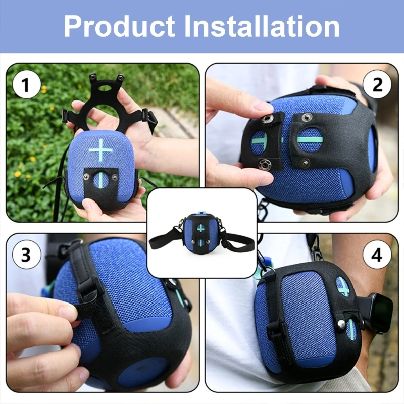 مكبر صوت مقاوم للماء متوافق مع البلوتوث قشرة صلبة ، حقيبة حمل للسفر ل UE Wonderboom ، حماية بأشرطة قابلة للتعديل