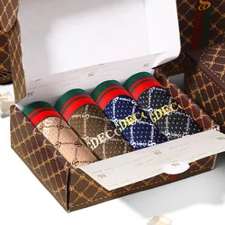 4PCS Designe Light Luxury Style Ice Silk Mesh Breathable  Men's Boxer With Gift Box