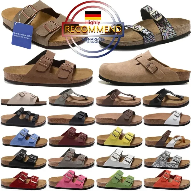 Sandalias y Mules de Hombre de Corcho Planas Suaves y Cómodas de Moda en Ante Color Taupe, Cuero Negro, Azul y Gris para Verano, Playa y Uso Casual