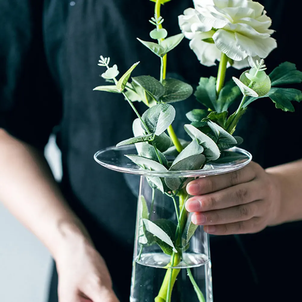 1Pcs Sturdy Reusable Glass Vase Modern Minimalist Flower Vase for Home Decor Office Desk Balcony Fresh Flower Arrangement