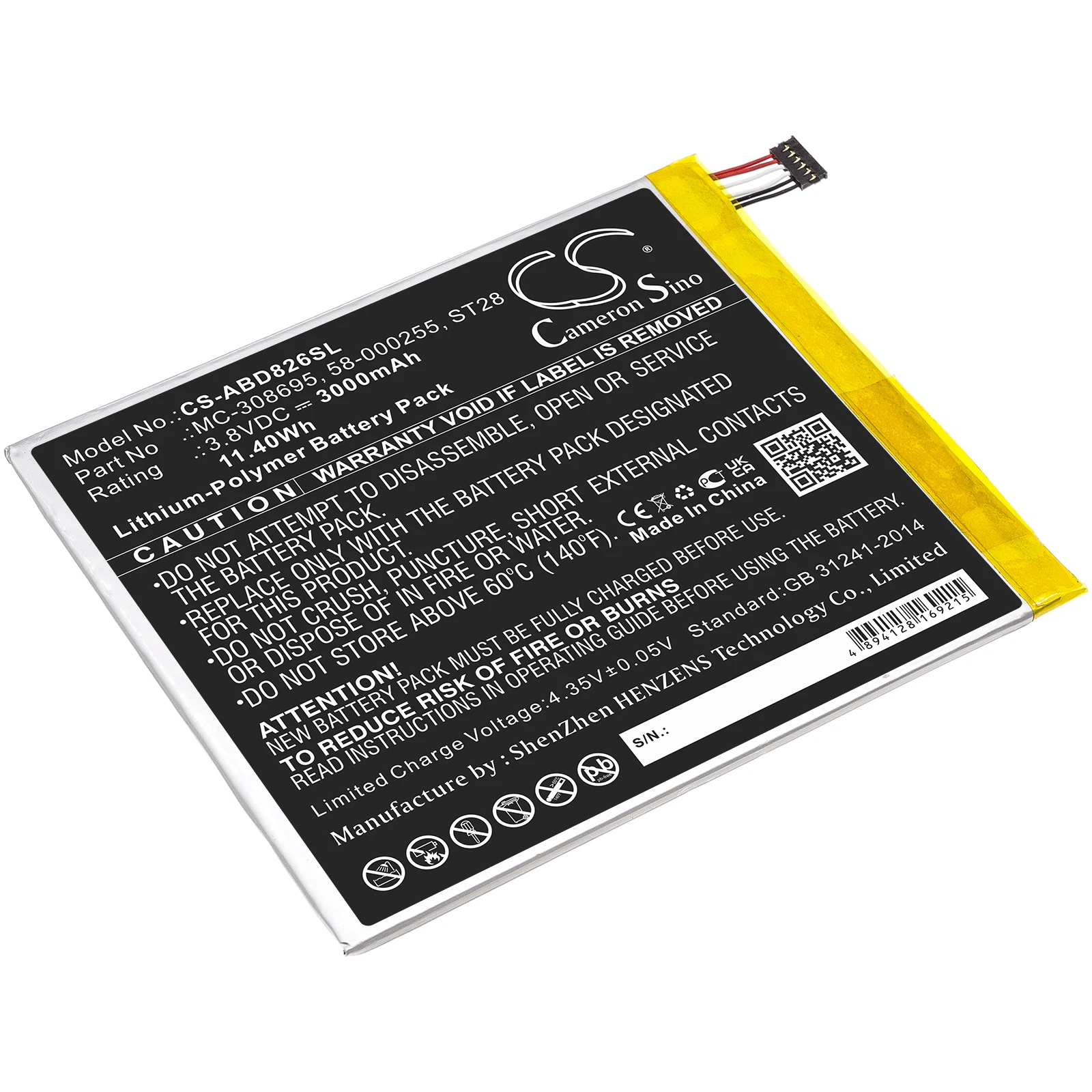 

Replacement Battery for Amazon Kindle Fire 2019 9th G Eneratio, Kindle Fire M8S26G 58-000255, MC-308695, ST28 3.8V/mA