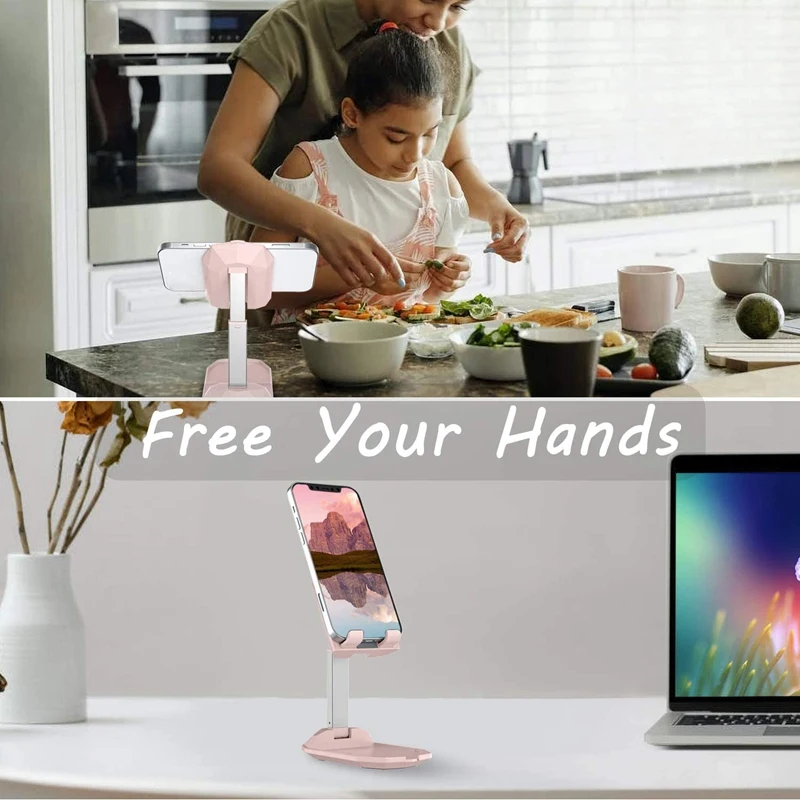 حامل هاتف خلوي قابل للتعديل للمكتب ، حامل هاتف خلوي ، قابل للطي بالكامل ، قاعدة هاتف محمولة ، لطيف ، أيدي