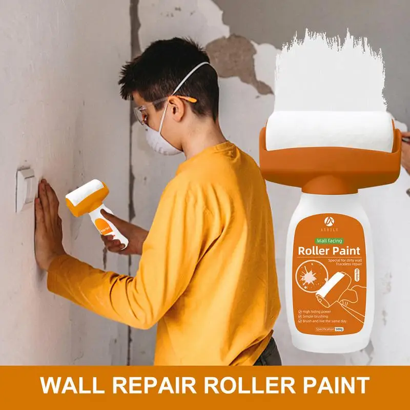 Pintura de pared antibacteriana para reparación a base de agua, Red de pintura de látex para el hogar, rodillo pequeño blanco, pintura para madera de mueble