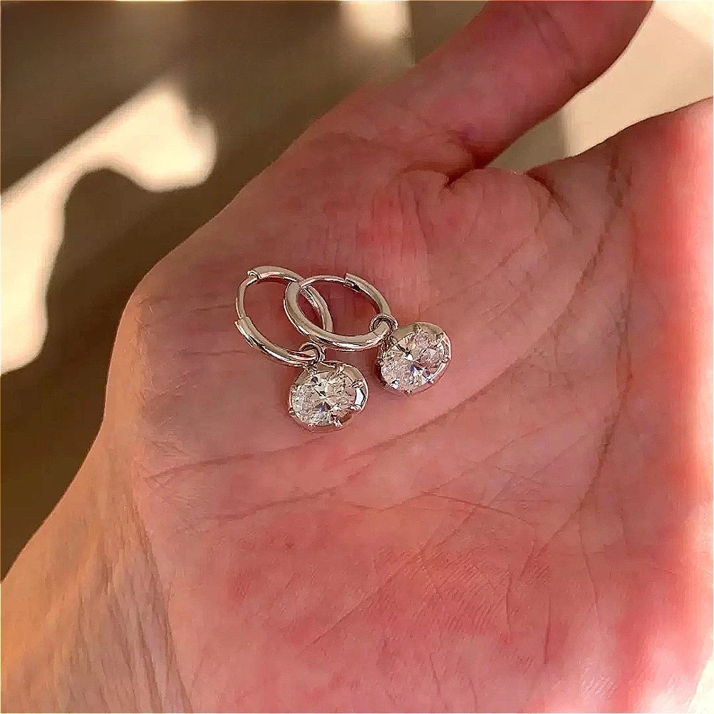 Luxuriöse 925 Sterling Silber Zirkonia Ohrringe mit luxuriösem Ohrhaken-Design und exquisitem Schmuck. – Detail 2