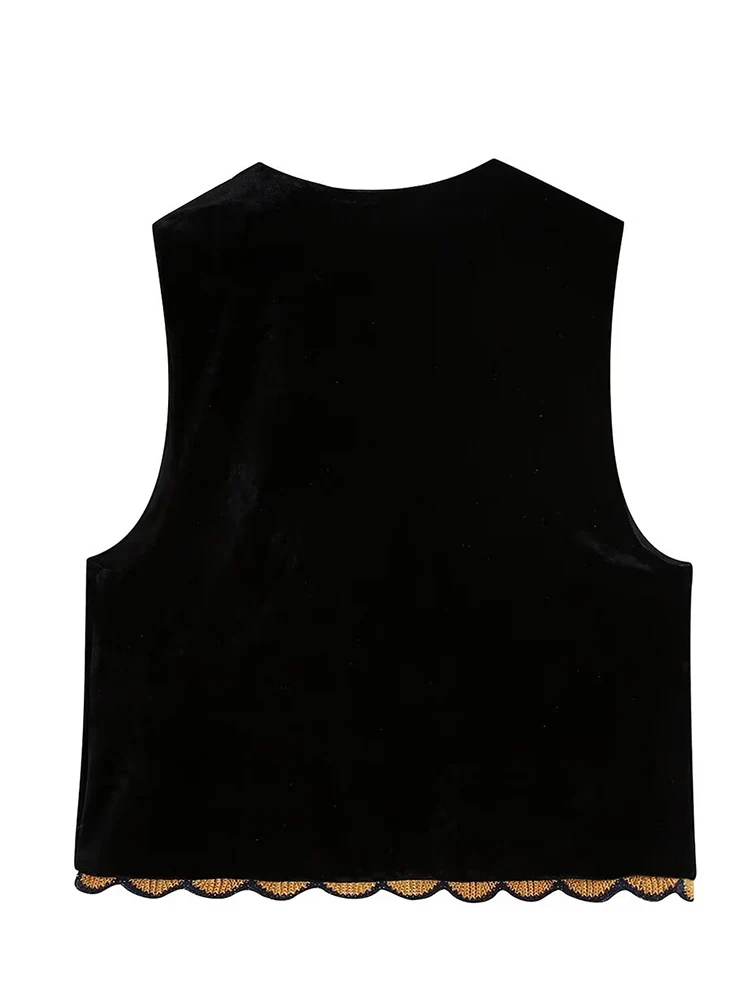 سترة نسائية مطرزة بالزهور من HH سترة صيفية غير رسمية عتيقة Y2k سترة صدرية نسائية أنيقة فضفاضة ملابس خارجية #2