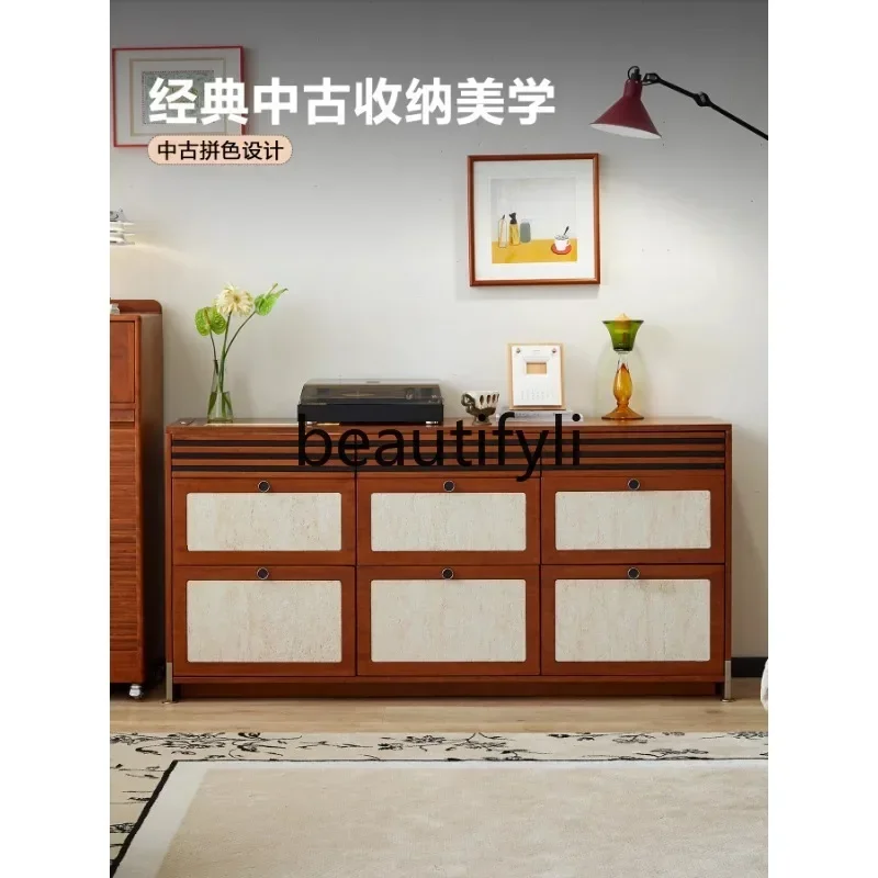 

Nordic nine-bucket cabinet, dining side cabinet, integrated bedroom with wall, solid wood storage, bedside cabinet