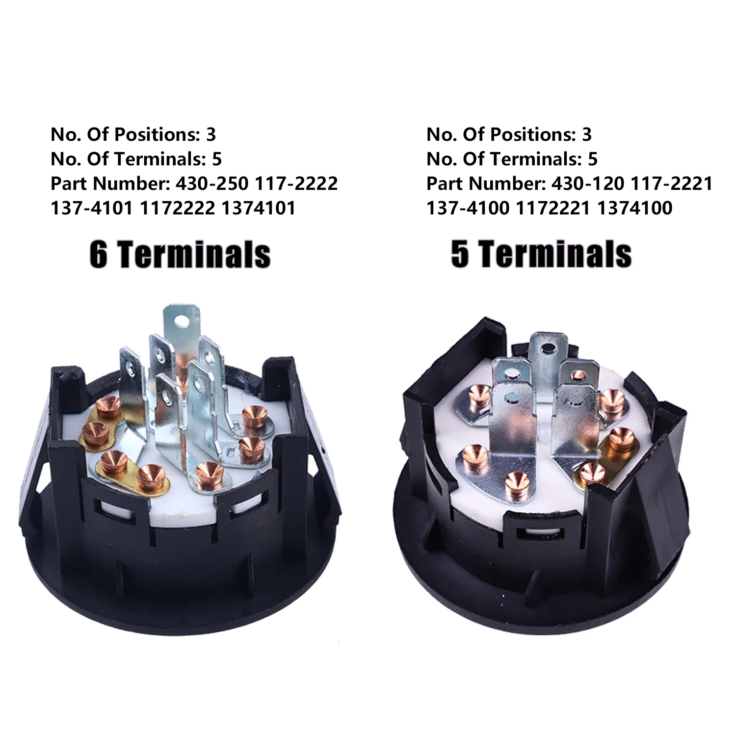 3 Position Lawn Mower Ignition Switch, Starter Ignition Key Switch Replaces 117-2221 137-4100 117-2222 137-4101 Exmark Lazer