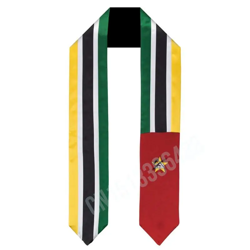 Mozambique Flag Scarf Top Print Graduation Sash Stole International Study Abroad Adult Unisex Party Accessory