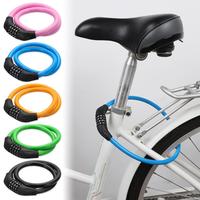 4 Digit Combination Number Bike Lock Strong Heavy Duty Cycle Security Bicycle Lock Steel Cable Chain Password Resettable Padlock
