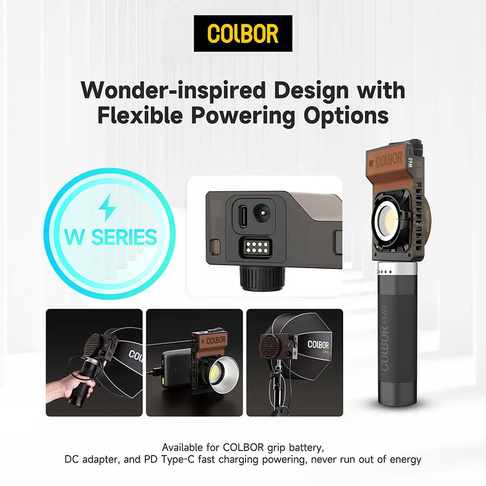 COLBOR Wonder W100 Bi-Color LED Photography Light Portable Handheld Pocket COB LED Lamp for Youtube Outdoor Video Shooting