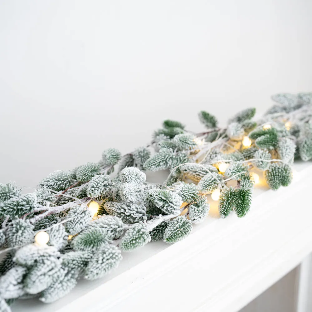 إكليل أرز صناعي متجمع لعيد الميلاد، وزخارف من الروطان لعيد الميلاد، والدرج، والمدفأة، وديكورات الحائط والأبواب #4