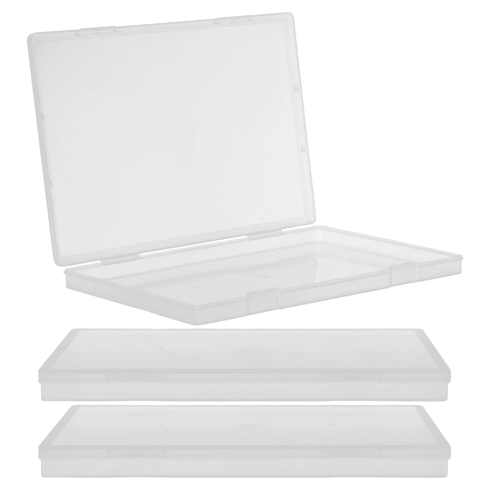 

3pcs Office Storage Box Compact Lightweight Transparent Organizer For Small Parts Craft Beads Screws Hardware Tool Storage Box