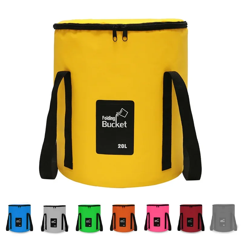 20L Outdoor Collapsible Bucket for Soaking Feet Portable Thermal Insulation Foot Bath Basin with Lid Home Travelling Camping