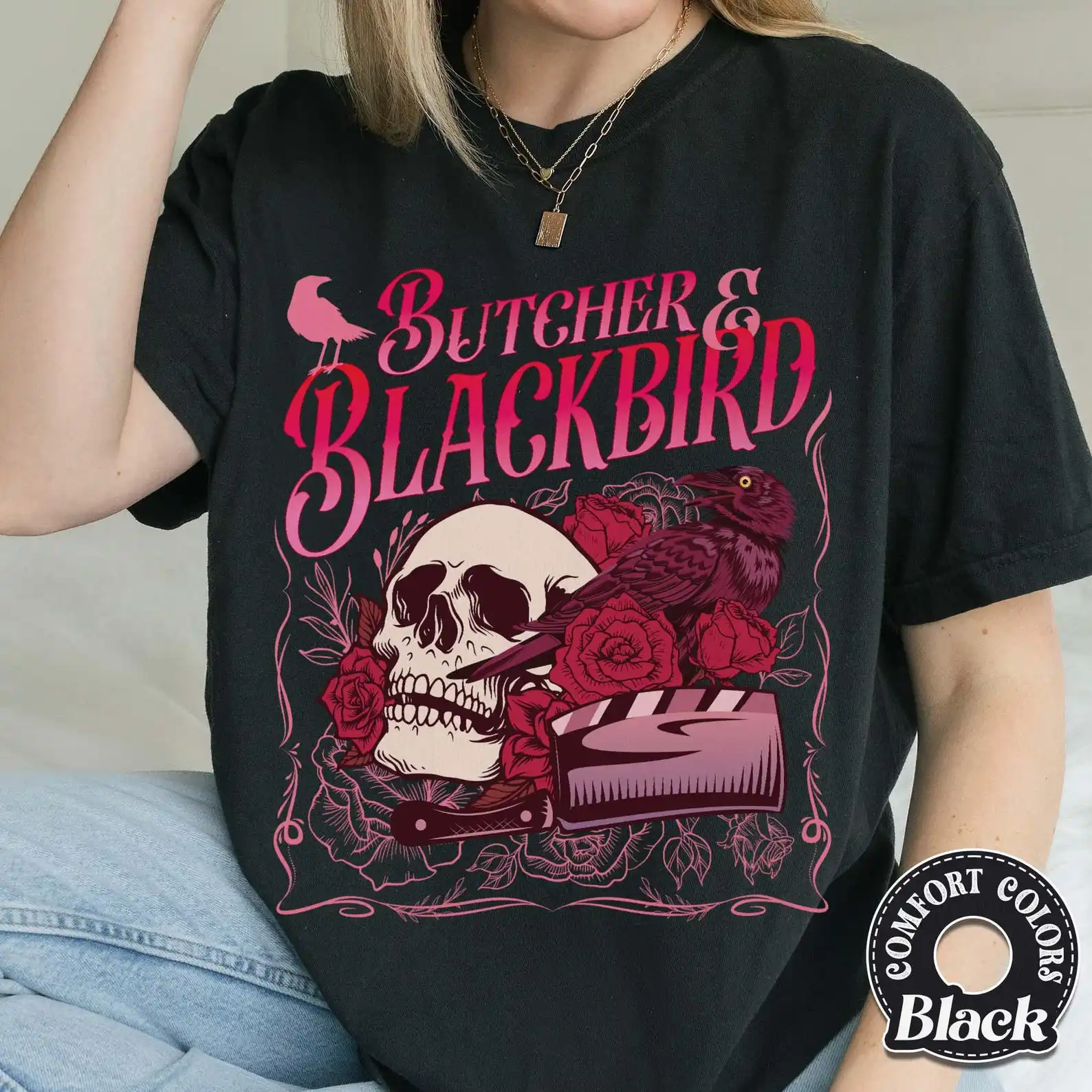 Butcher Blackbird Comfort Shirt, Dark Romance Book Lover Gift Tee T-Shirt
