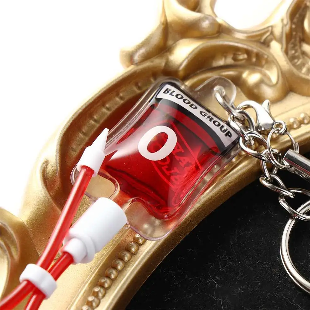 سلسلة مفاتيح بدلاية من كلوريد البولي فينيل لصنع المجوهرات ، حلقة مفاتيح جذابة ، حقيبة دم ، عبوة بلازما من النوع B O AB ، هدية ذاتية الصنع ، تصميم جديد ، #5