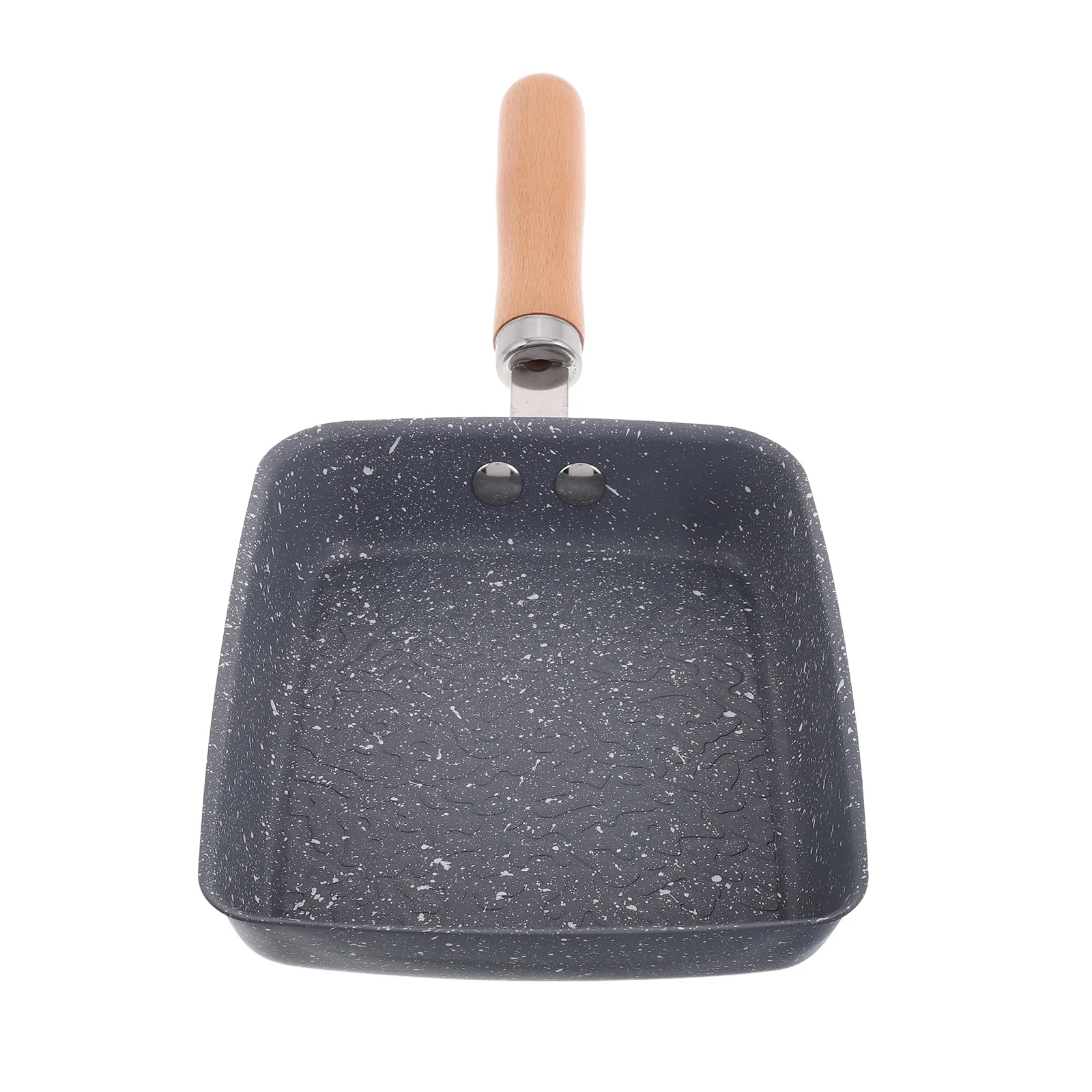

Square Nonstick Tamagoyaki Pan Hammered Texture Rectangle Omelette Frying Pan Wood Handle Induction Gas Cooktop