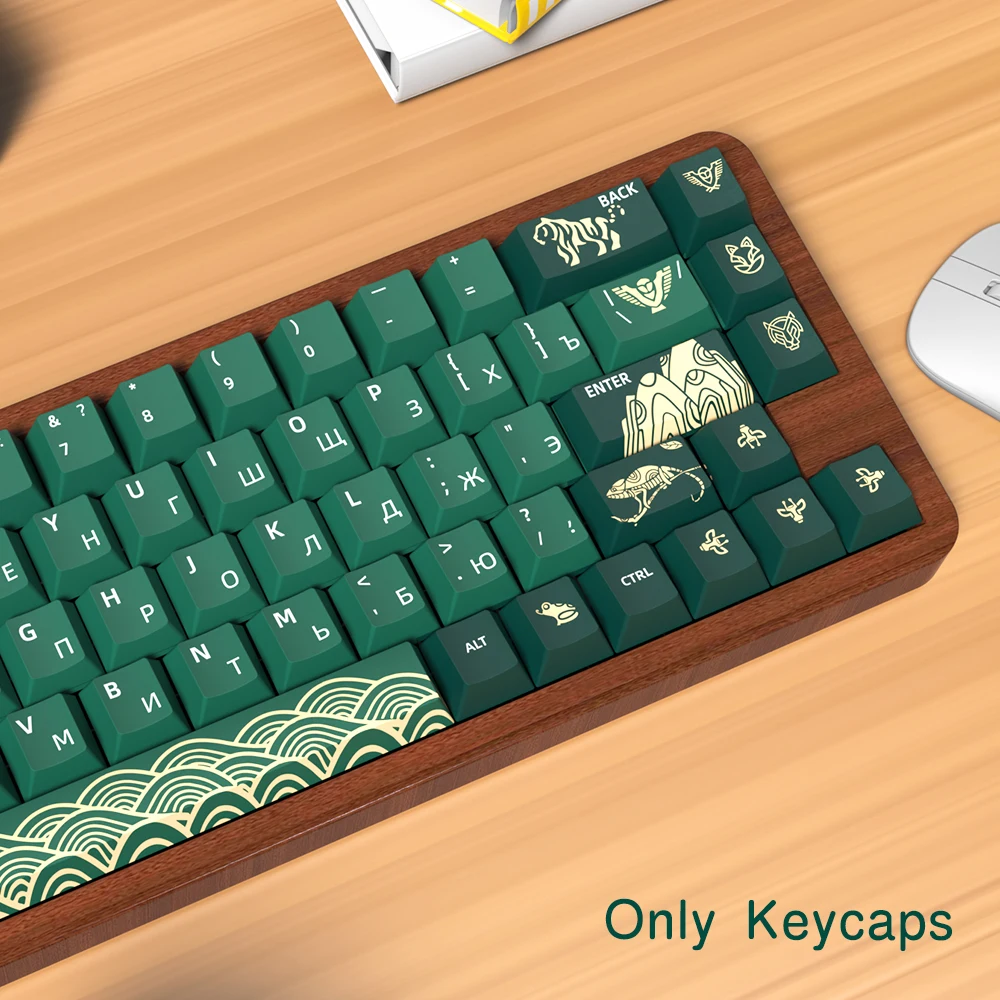 Imagem -05 - Animal Forest Keycaps para Teclado Mecânico Coreano Japonês Brasileiro Francês Russo Espanhol Pbt Cherry Profile Keycap Iso 7u