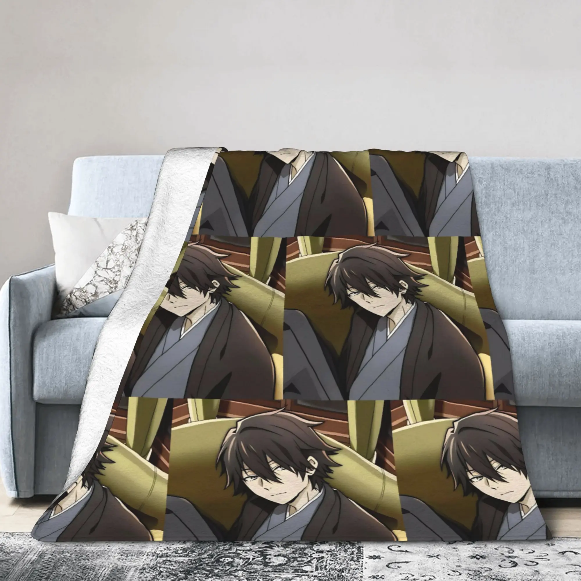 Anime Bungo Stray Dogs Blankets Flannel Autumn/Winter  Portable Super Warm Throw Blanket for Home Travel Rug Piece