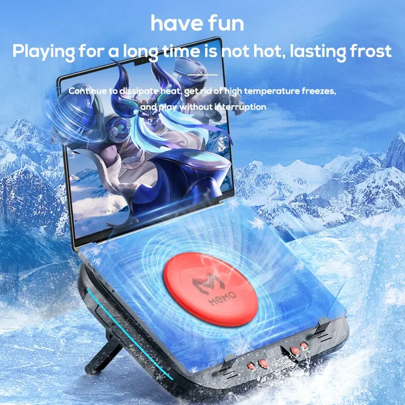 MEMO FL08 Strong Wind Cooling Powerful Fan Pressure Game Laptop Radiator Stand Base Bracket Pad