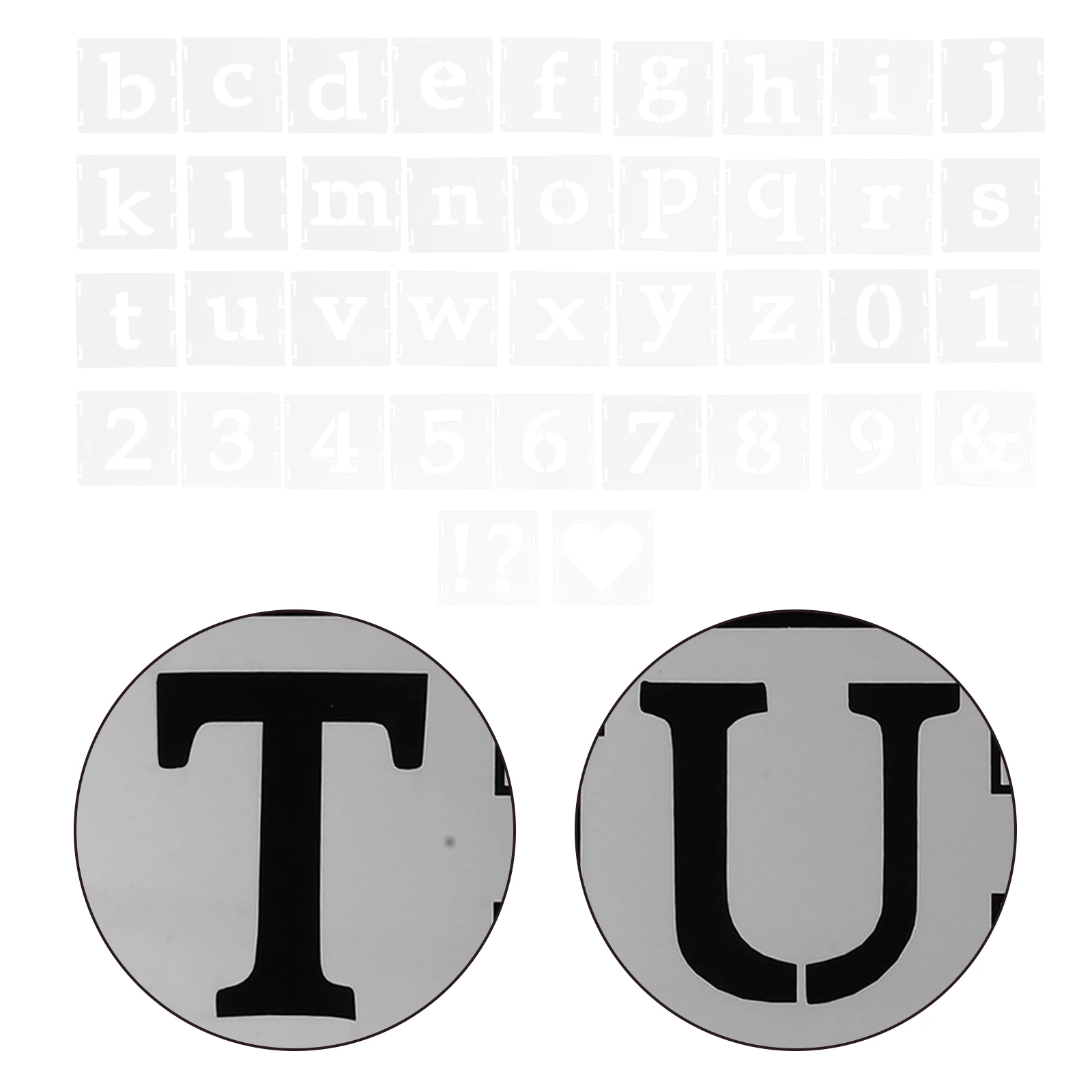 65 Pcs Drawing Template Set Diy Stencil Templates Letters and Numbers Stencils Crafts