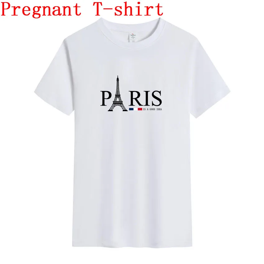 

PARIS Pattern Printed Pregnant T Shirt Maternity Short Sleeve T-shirt Pregnancy Shirt New Mom Tshirts Clothes Maternity Tee