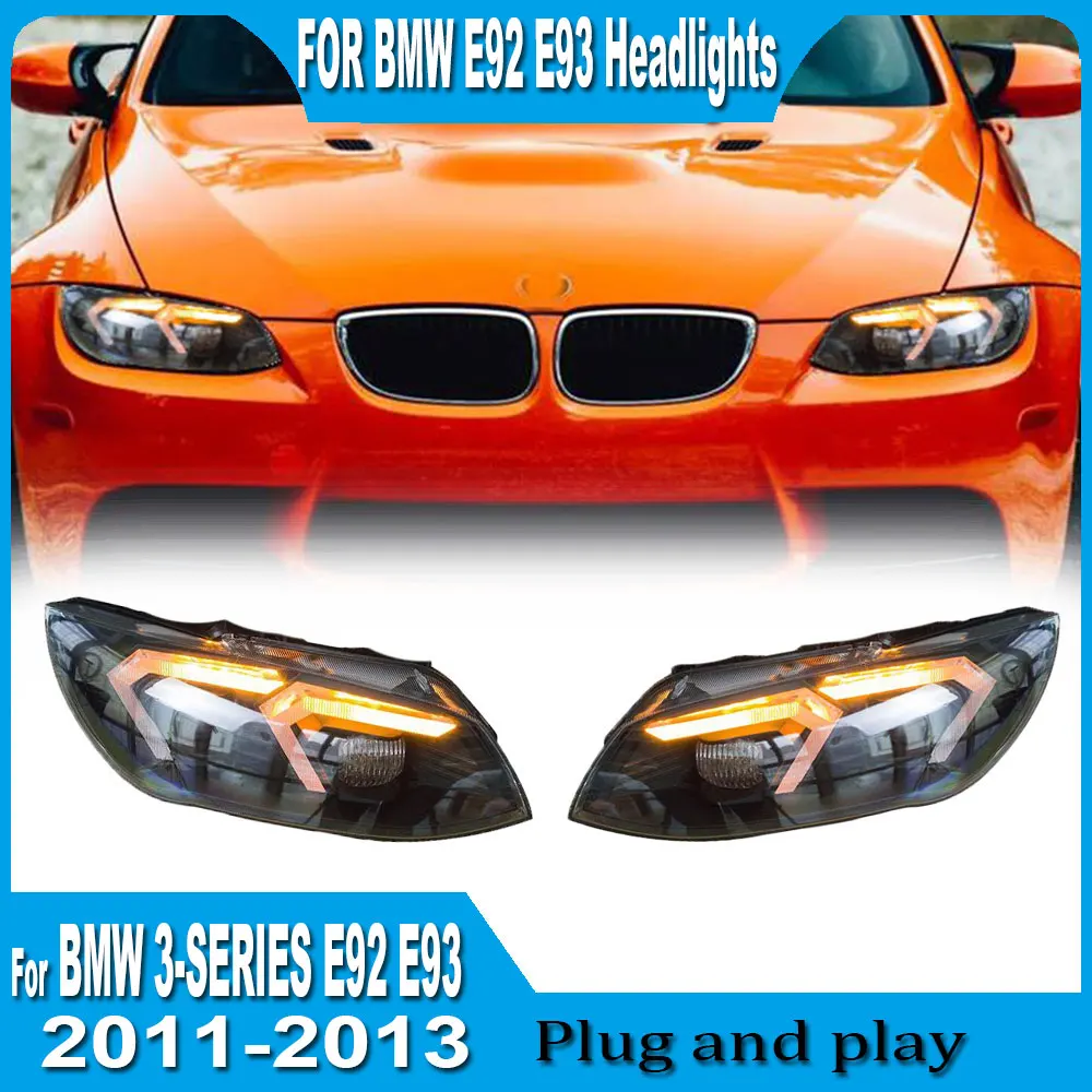 Car HeadLamp for BMW E92 E93 320i 325i 330i M3 2010 2011 2012 2013 Headlights DRL Turn Signal High Beam Angel Eye Projector Lens