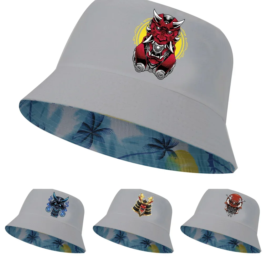 

New Unisex Cotton Bucket Hats Women Summer Sunscreen Panama Hat Men Sunbonnet Fedoras Outdoor Fisherman Beach Cap Monster Print