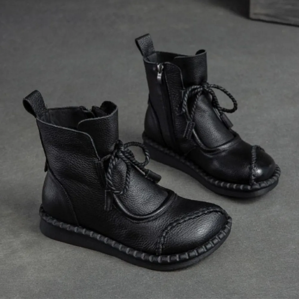 Women's Winter Boots New Retro Shoes Women Ankle Boots for Women Soft Bottom Soft Surface Casual Women's Short Boots Side Zipper