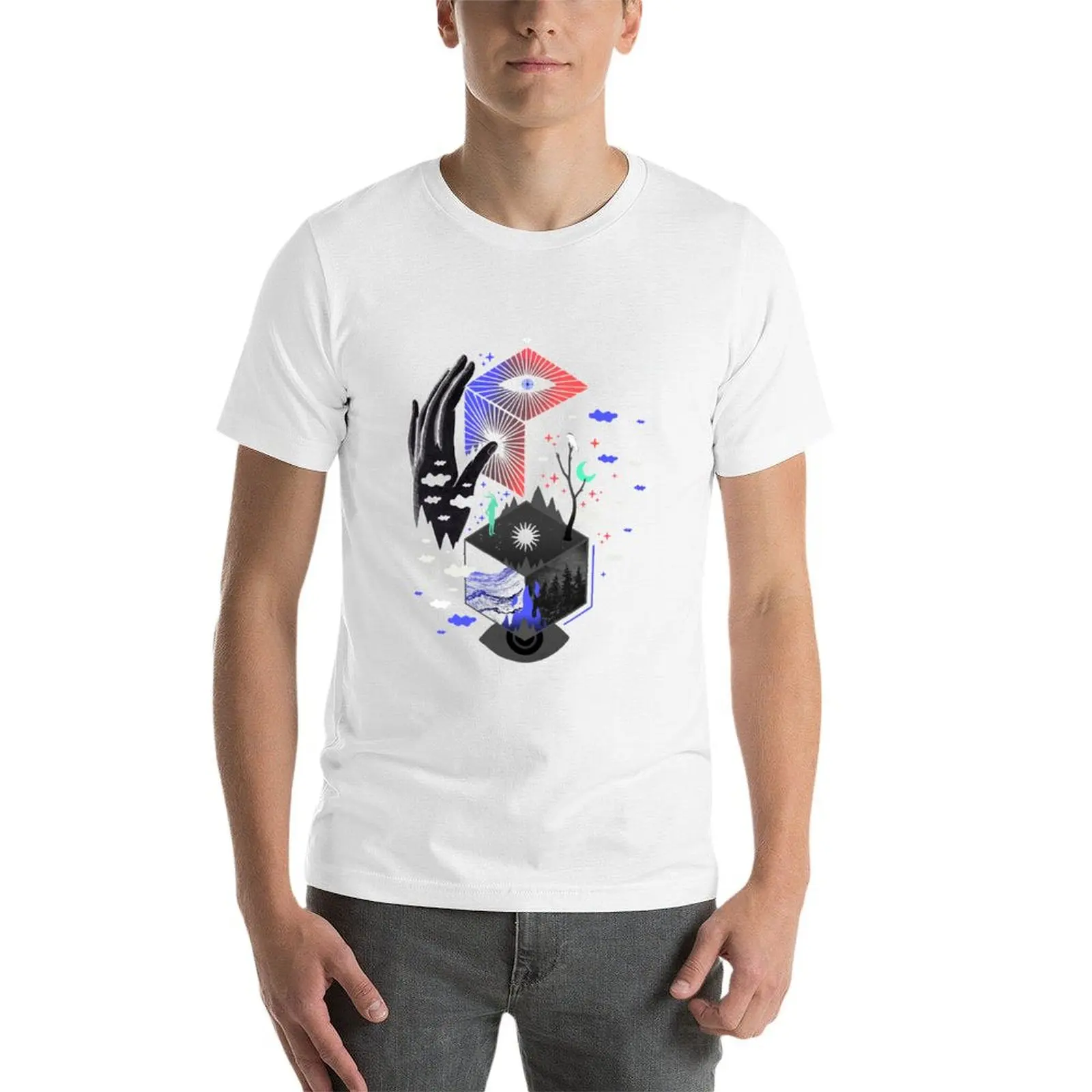 تي شيرت Nether للرجال تي شيرت قطني ناعم برسومات تي شيرت للرجال