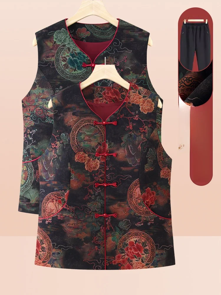 Capispalla Faionable Vest per donne ly Abiti autunnali e pantaloni lunghi con dettaglio bottoni e vestibilità ampia V-Ne