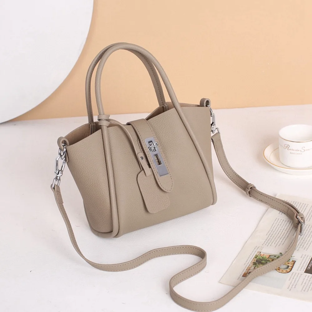 Nuova borsa da donna in vera pelle moda retrò borse a tracolla femminile Casual secchio Crossbody Lady 2022 autunno nuova borsa Shopper