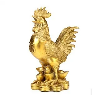 2019 new pure copper decorative rooster copper decoration craft golden chicken Feng Shui fashion cock ornaments