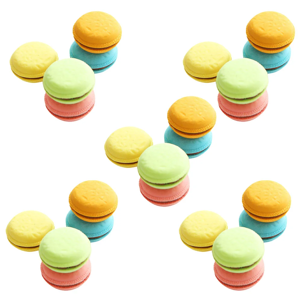 5 Boxes Macaron Eraser Students Studying Erasers Fun for Bulk Biscuit