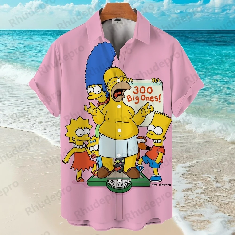 

Летняя мода Disney The Simpsons Family Гавайская рубашка для мужчин и женщин Одежда Темперамент Мужская уличная тенденция Ретро Бутик для подростков