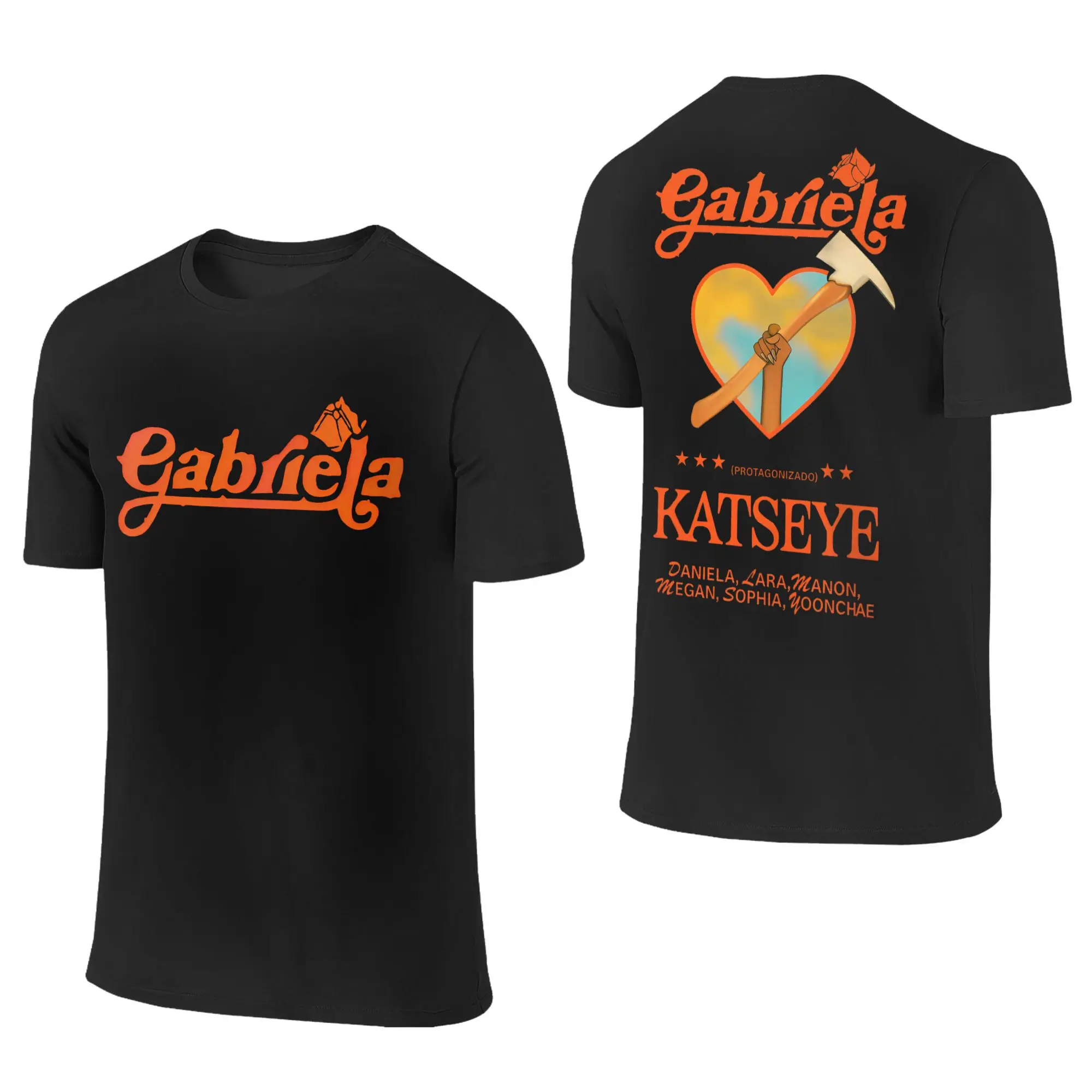 Katseye غابريلا جولة القطن تي شيرت للرجال الصيف Y2K مضحك تي شيرت س الرقبة الهيب هوب تي شيرت المتضخم بلايز رخيصة