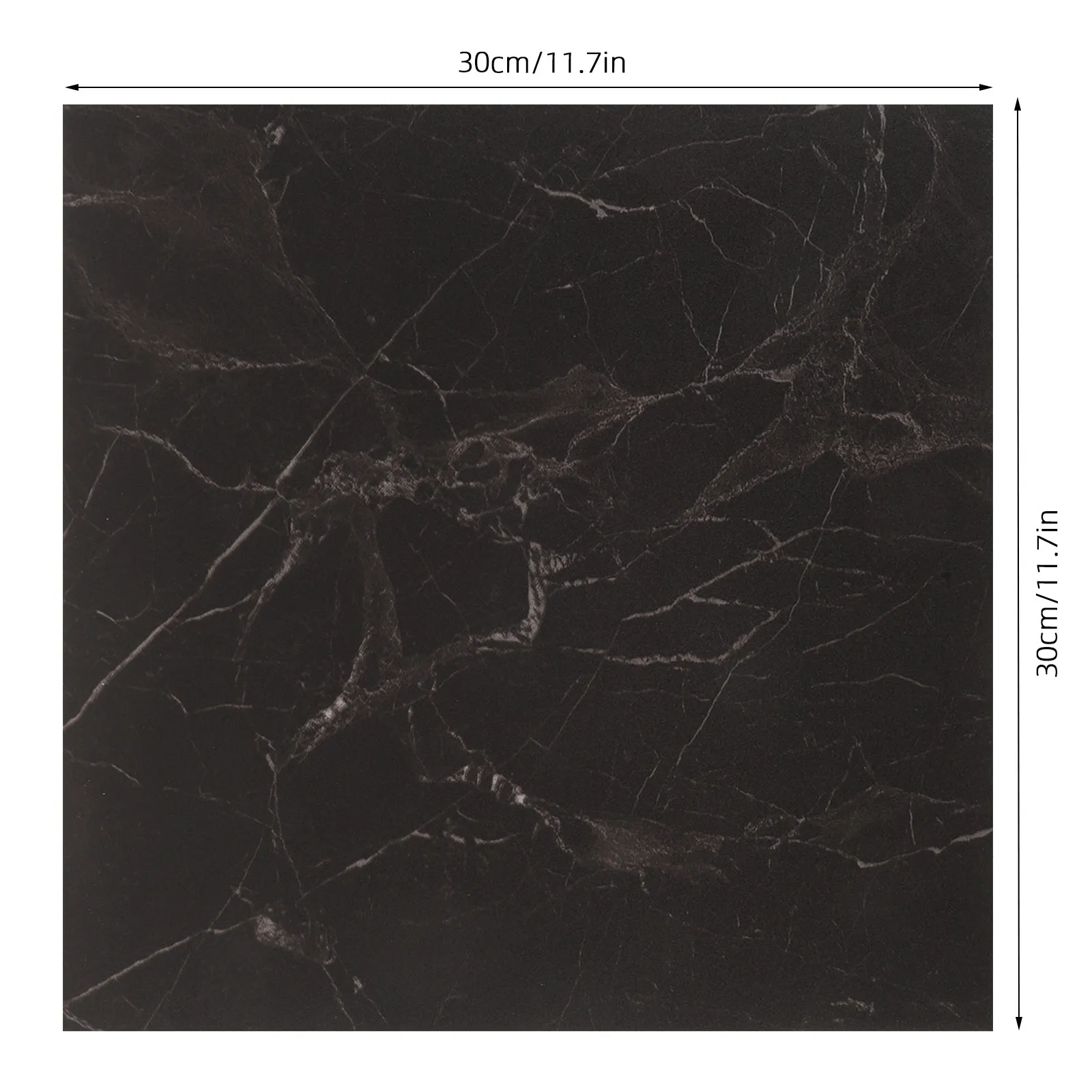 20Pcs Black Marble Effect Floor Tile Stickers Self Adhesive Waterproof Vinyl Peel Stick Flooring Panels Kitchen Bathroom Bedroom