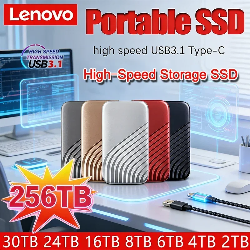 

Новый внешний SSD-накопитель 2026 года с Type-C, высокоскоростной USB 3.1, 2 ТБ, 4 ТБ, 8 ТБ, портативный твердотельный накопитель для ноутбука