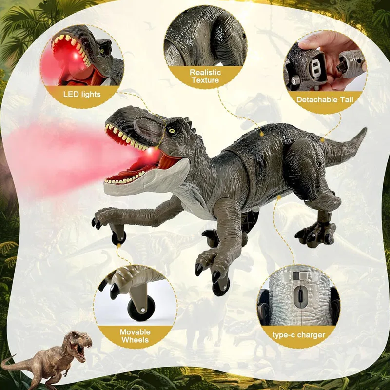 Fernbedienung Velociraptor Tyrannosaurus Rex 2,4G Simulation Sound und Licht elektrische Mini-Fernbedienung Dinosaurier Spielzeug