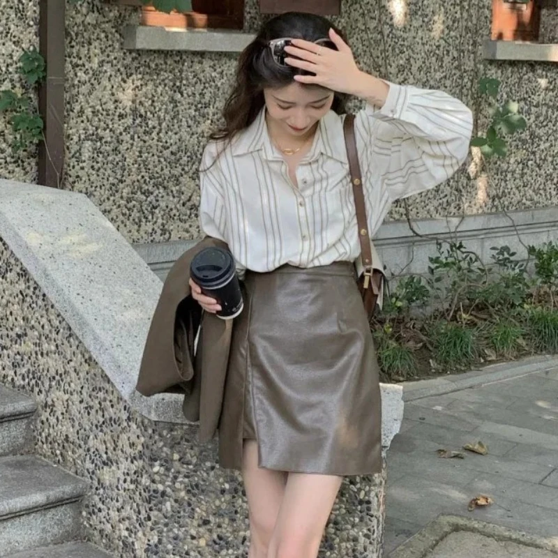 

Basic Youthful Loose Long Sleeve Woman Top Elegant Simple Cheap Stylish Streetwear Casual Youth Chic Shirts & Blouses for Women