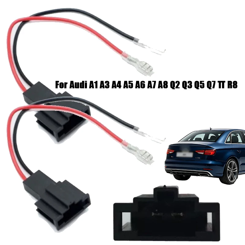2Pcs Speaker Cable Adaptor Plug Replacement For Audi A1 A3 A4 A5 A6 A7 A8 Q2 Q3 Q5 Q7 Tt R8 Wire Harness Adapter Connector view 2