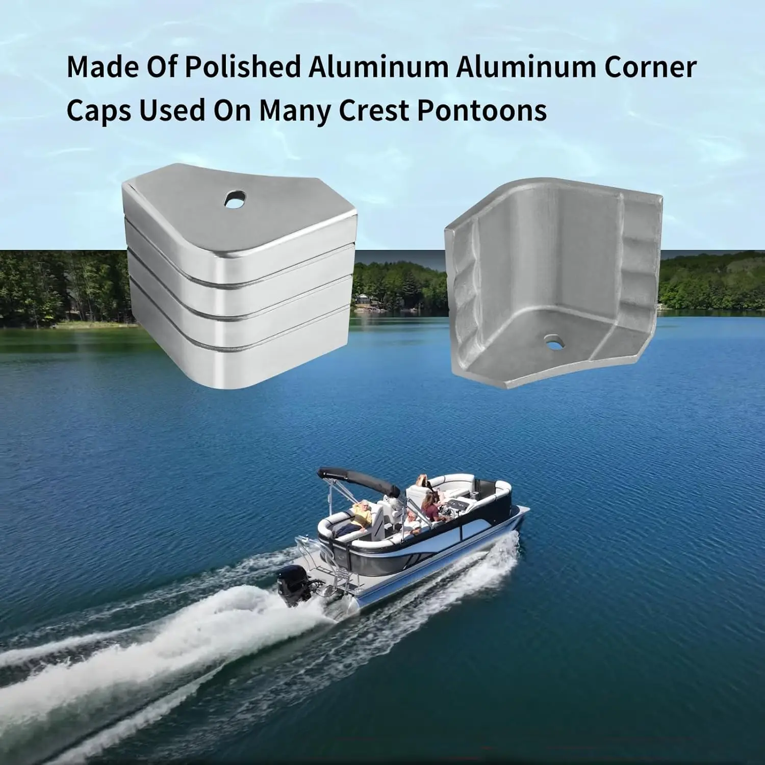 Pontoon Boat Corner Caps Heavy Duty Aluminum Boat Corner Caps 90 Degree Rounded Deck Hardware For Home Users Professionals