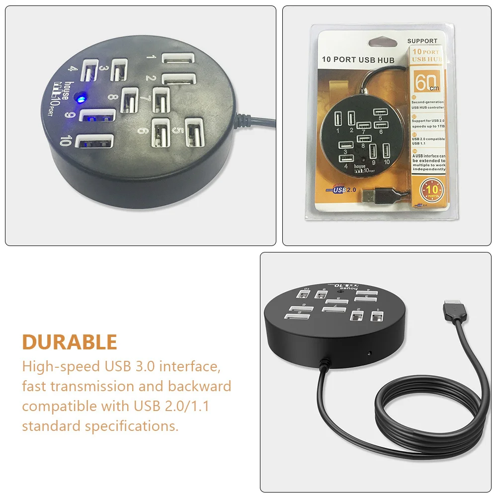 

10-портовый разветвитель-концентратор 2,0 для ноутбука, USB-порт, расширитель, удлинительный кабель, адаптер для внешнего жесткого диска, док-станция с несколькими USB-портами