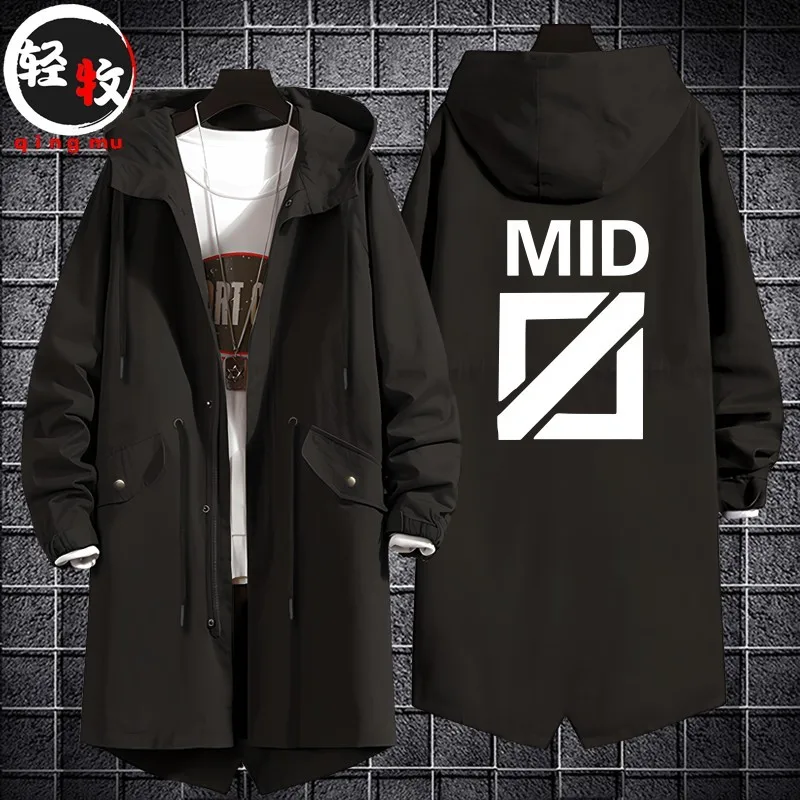 

Корейская молодежная куртка с капюшоном из полиэстера, осенне-зимнее пальто средней длины для мужчин и женщин, модная брендовая повседневная одежда