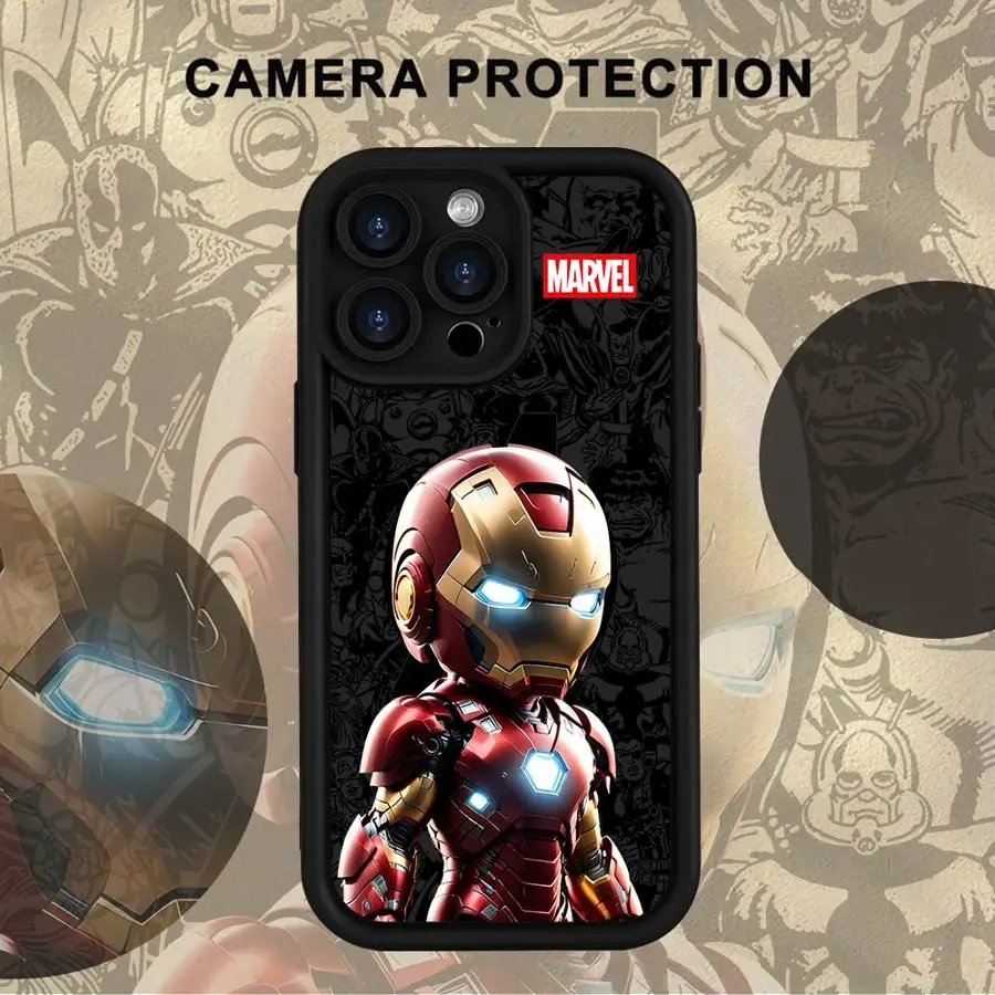 

Case for iPhone 13 15 Plus 12 16 Pro Max 15Pro 13Pro 14 11 16e 14+ Soft Shell 16+ Cool Marvel Spider Iron Man