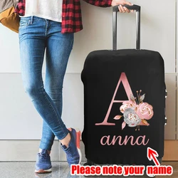 Free Custom Name Luggage Cover Elastic Suitcase Protective Case Trolley 18-32 Inch Travel Luggage Dust Cover Travel Accessories