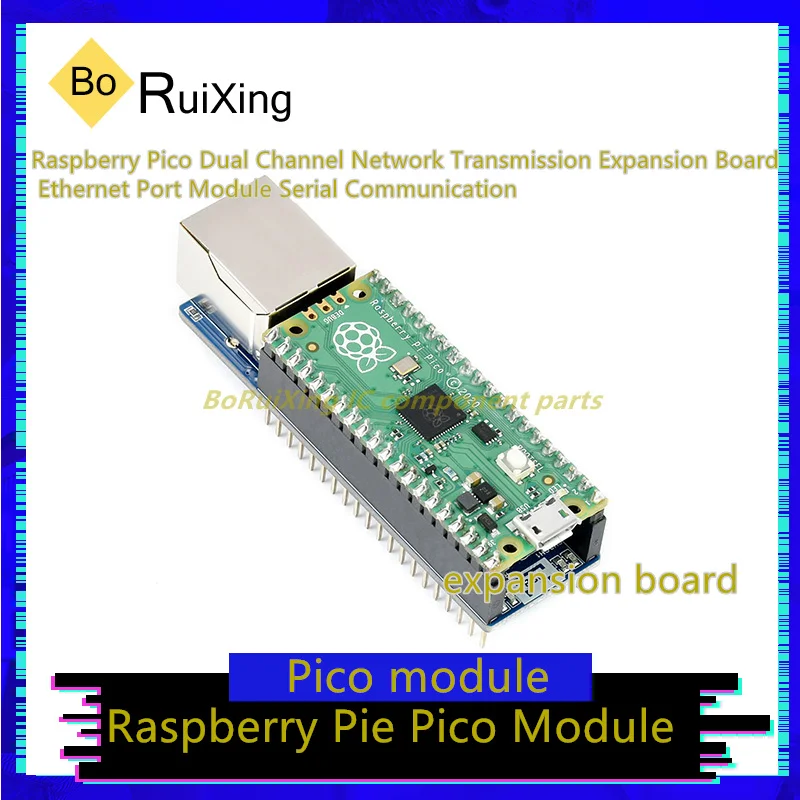 1PCS/LOT Pico ETH-CH9121 Raspberry Pi Pico Dual Channel Network Transmission Expansion Board Ethernet Port Module Serial Communi