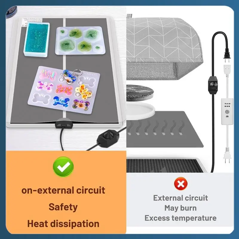 

AB02 Resin Heating Mat Epoxy Resin Curing Machine Withtemperature Regulation Heating Pad Forprojects,DIY Resin Supplies Kit US P