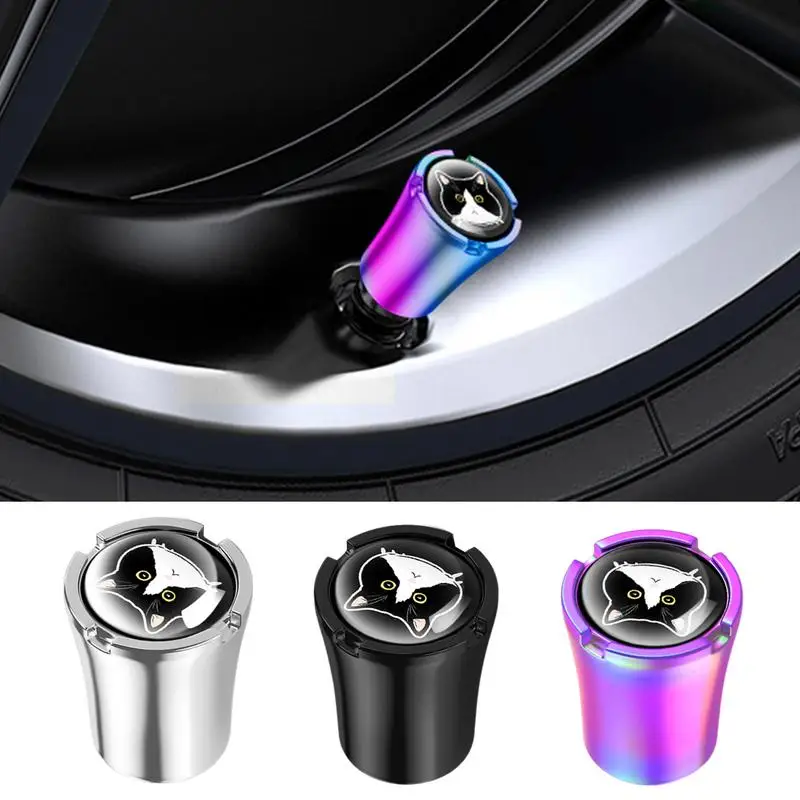 

Крышка штока клапана для кошачьих шин, 4 шт./компл., герметичные колпачки для клапанов шин из цинкового сплава, красочные металлические колпачки для клапана для колес, набор сердечников